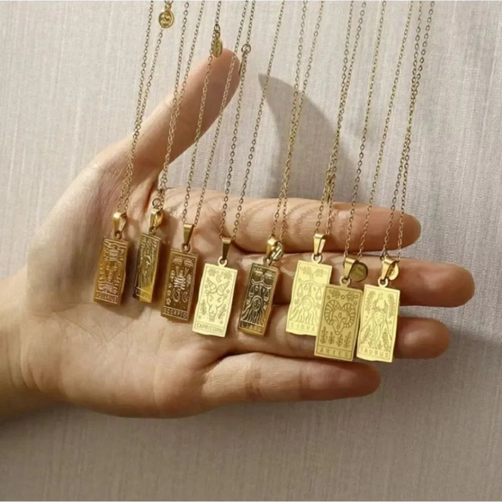 Leo Zodiac Horoscope Sign Tarot Gold Plated Pendant Necklace